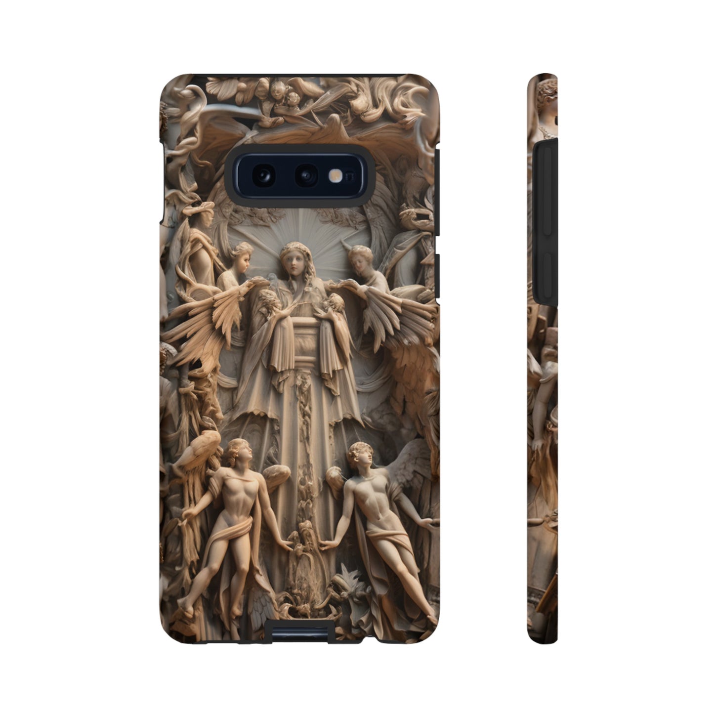 Angelic Statue Phone Case – Heavenly Gothic Marble Design for iPhone, Samsung Galaxy, and Google Pixel Devices