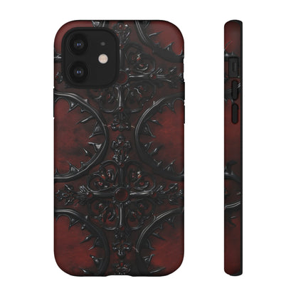 Vampiric Leather Phone Case for iPhone, Samsung Galaxy, and Google Pixel Devices - Gothic Ornate Design