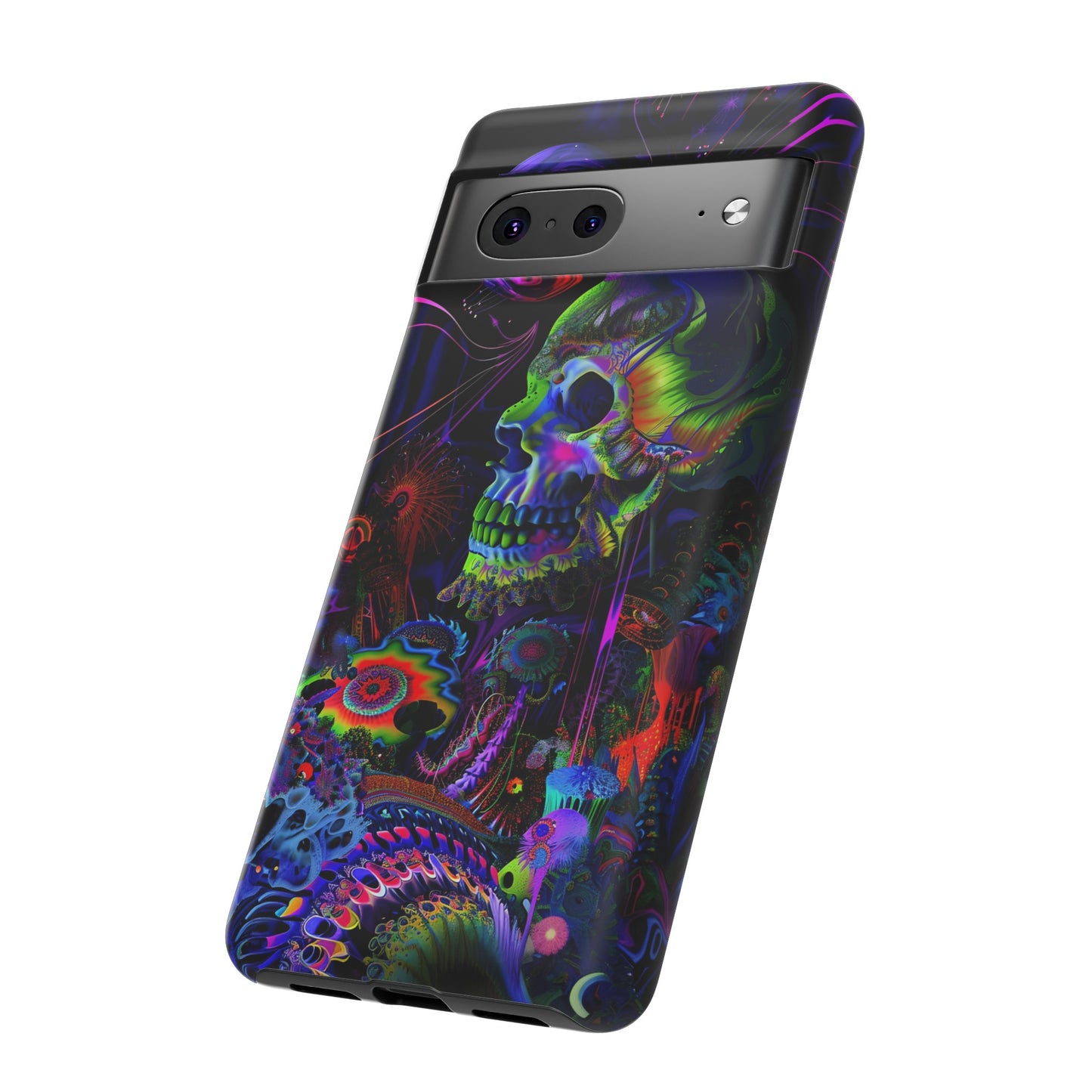 Psychedelic Skull Phone Case – Vibrant Pastel Design for iPhone, Samsung Galaxy, and Google Pixel Devices