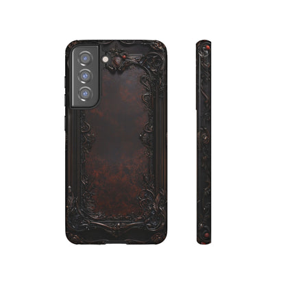 Gothic Ornate Leather-Inspired Phone Case - Dark Aesthetic Cover