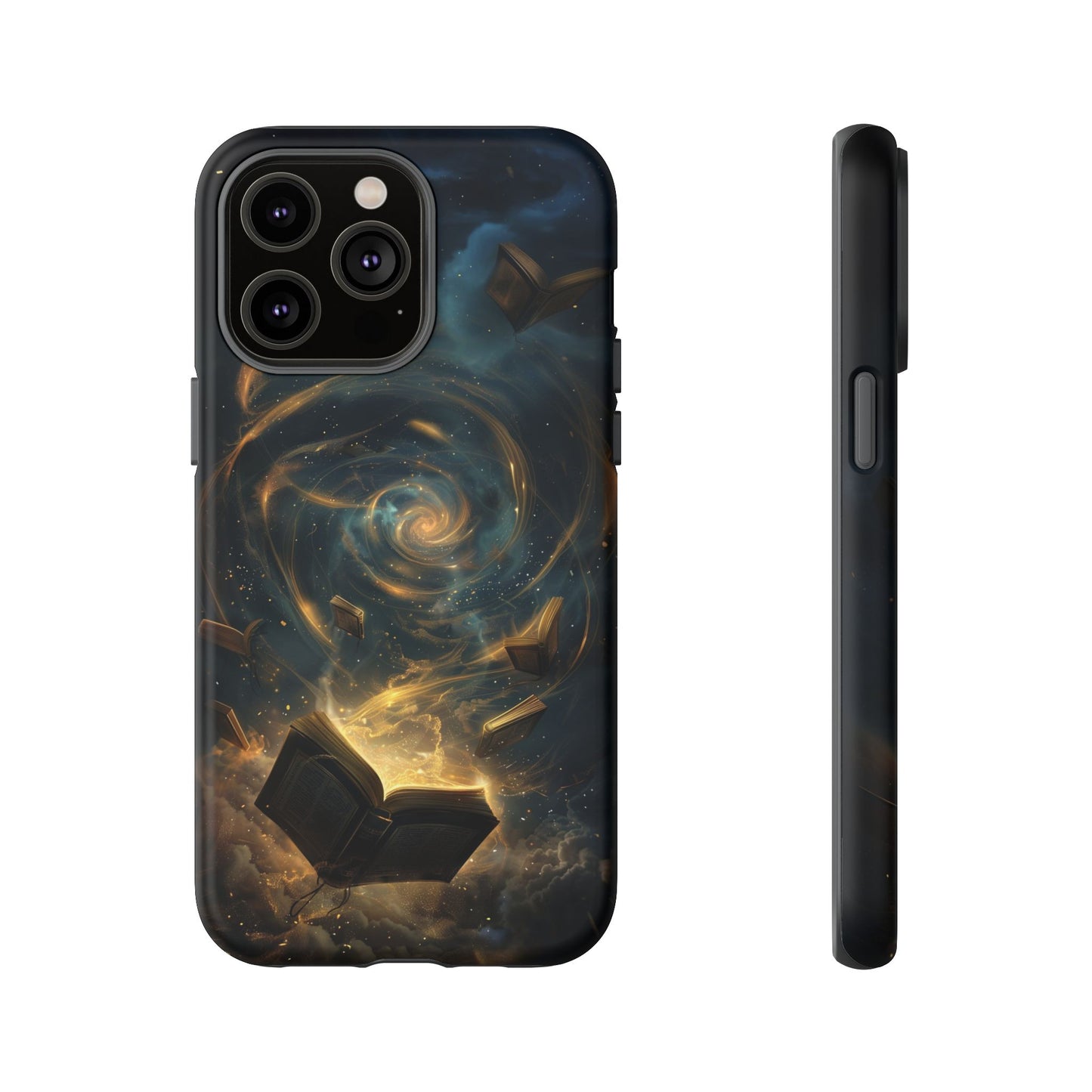 Magical Galaxy Swirling Books Phone Case - Celestial Book Lover's Gift for iPhone, Samsung Galaxy, and Google Pixel Devices