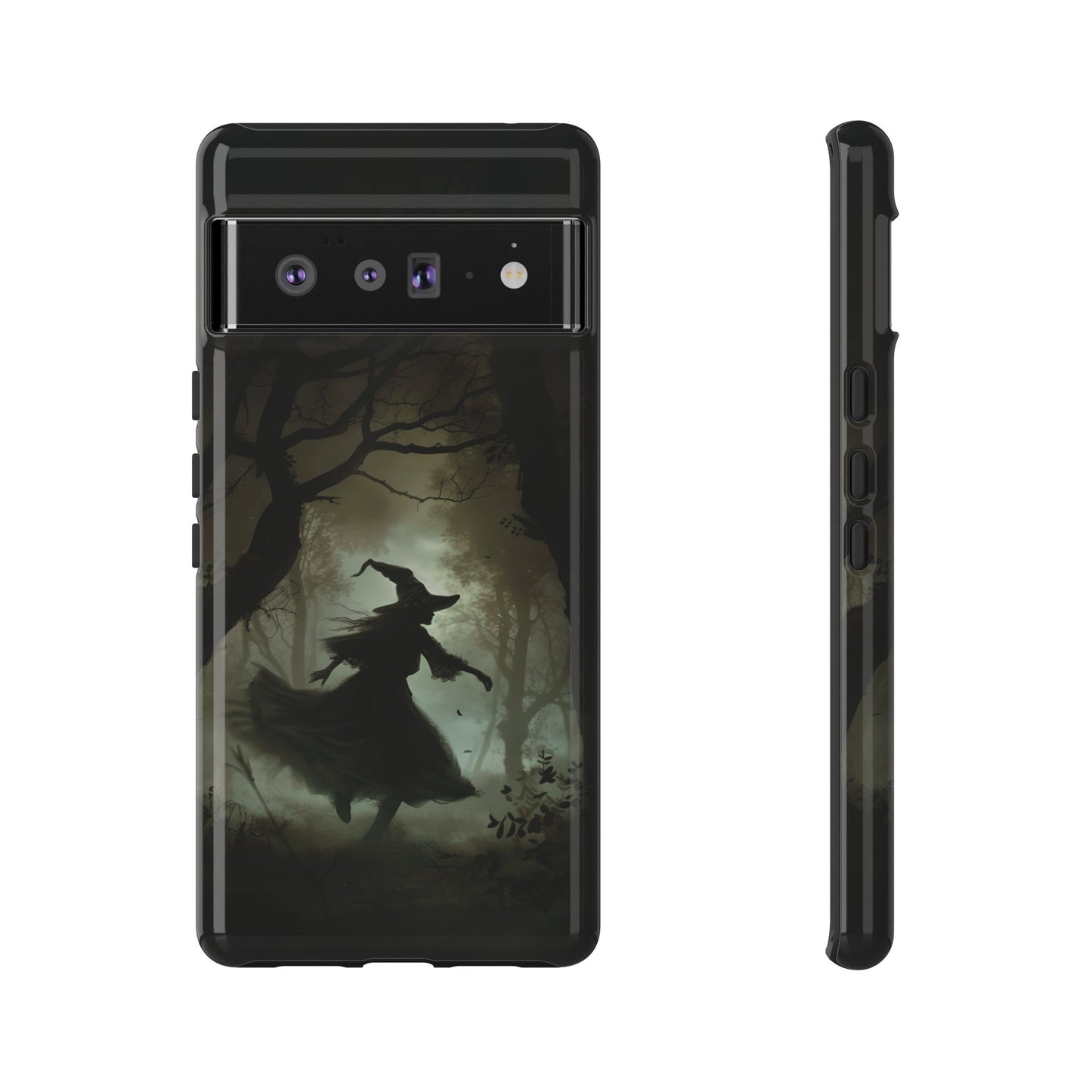 Spooky Witch Silhouette Phone Case - Halloween Dark Art Design for iPhone, Samsung Galaxy, and Google Pixel Devices