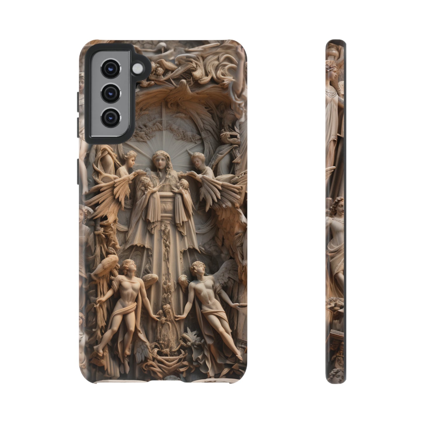 Angelic Statue Phone Case – Heavenly Gothic Marble Design for iPhone, Samsung Galaxy, and Google Pixel Devices