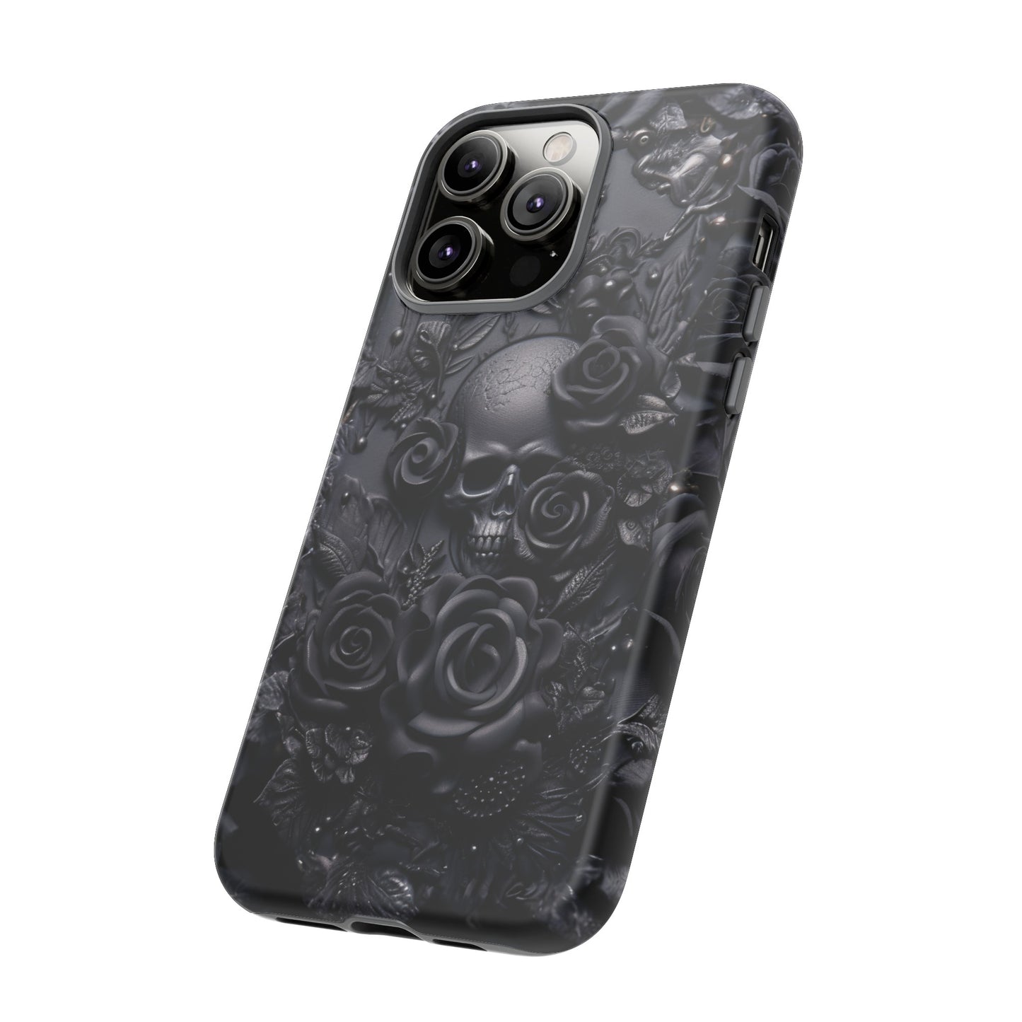 Gothic Black Roses Tough Phone Case – Elegant Dark Floral Design for iPhone, Samsung Galaxy, and Google Pixel Devices