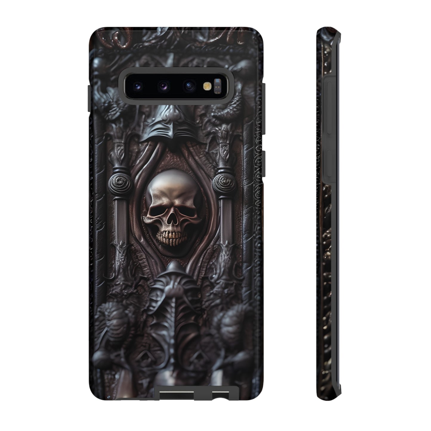 Dark Grimoire of Death Tough Phone Case – Gothic Skull Vampiric Design for iPhone, Samsung Galaxy, and Google Pixel Devices