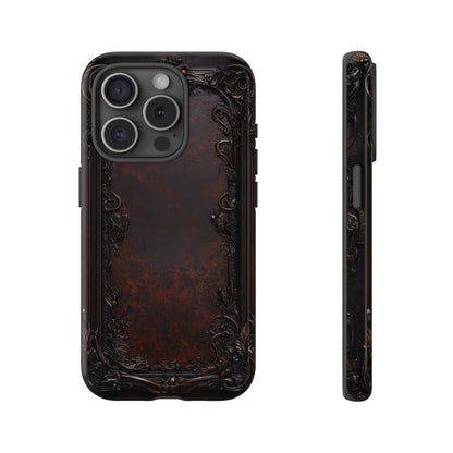 Gothic Ornate Leather-Inspired Phone Case - Dark Aesthetic Cover