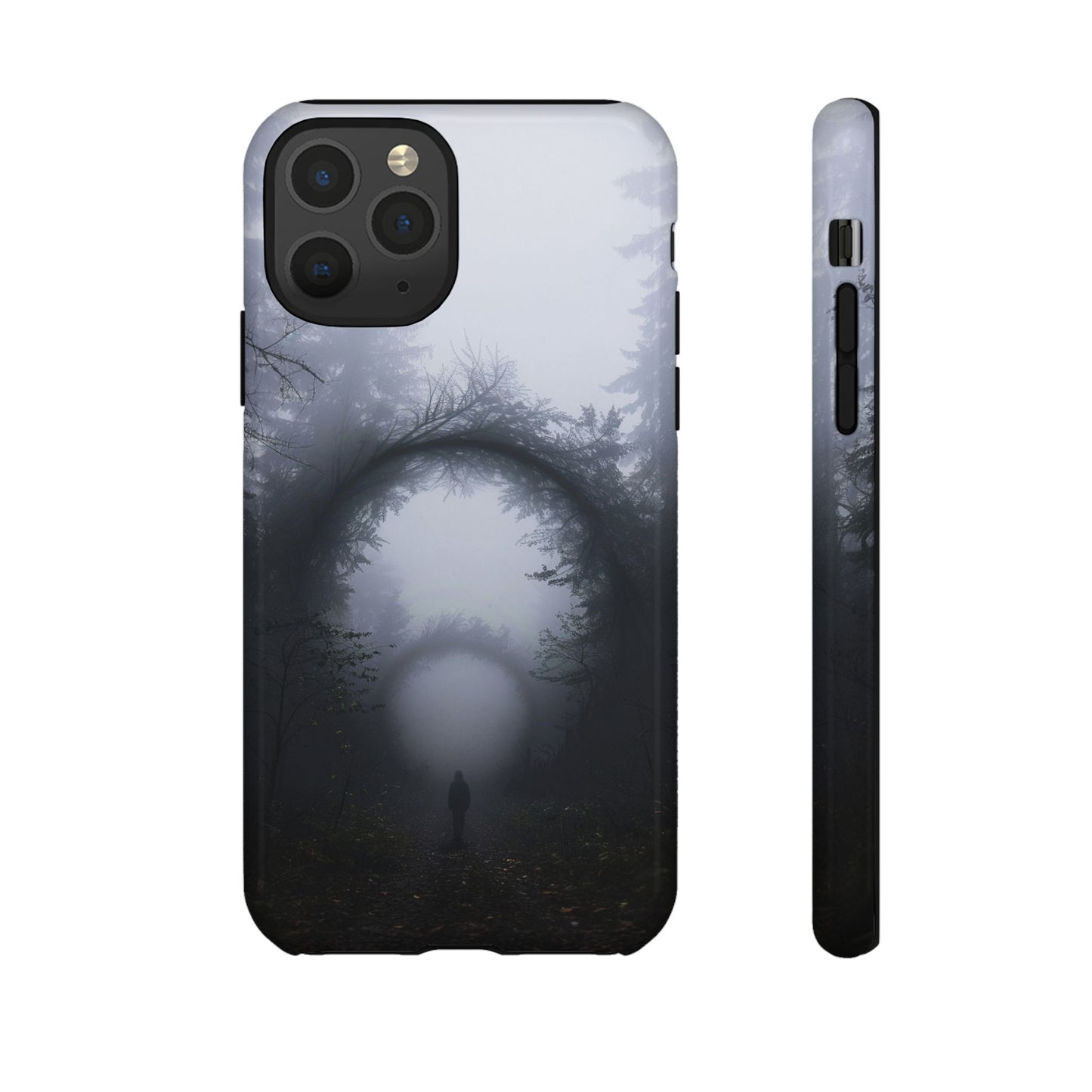 Mystical Forest Portal Phone Case - Atmospheric Foggy Path with Enchanted Tunnel For iPhone, Samsung Galaxy, and Google Pixel Devices.