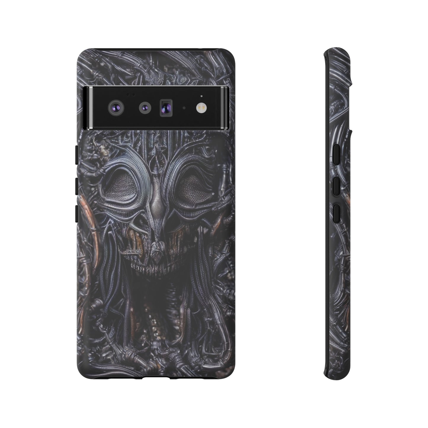 Biomechanical Horror 2 Phone Case – Futuristic Alien Horror Design for iPhone, Samsung Galaxy, and Google Pixel Devices