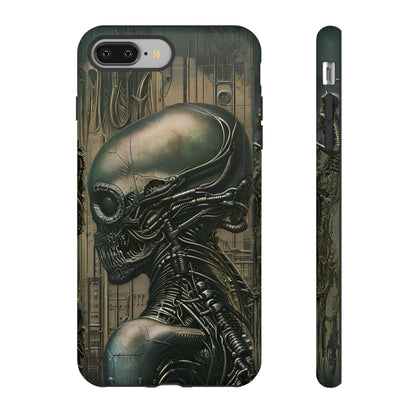 Biomechanical Android Phone Case – Futuristic Alien Horror H.R. Giger-Inspired Design for iPhone, Samsung Galaxy, and Google Pixel Devices