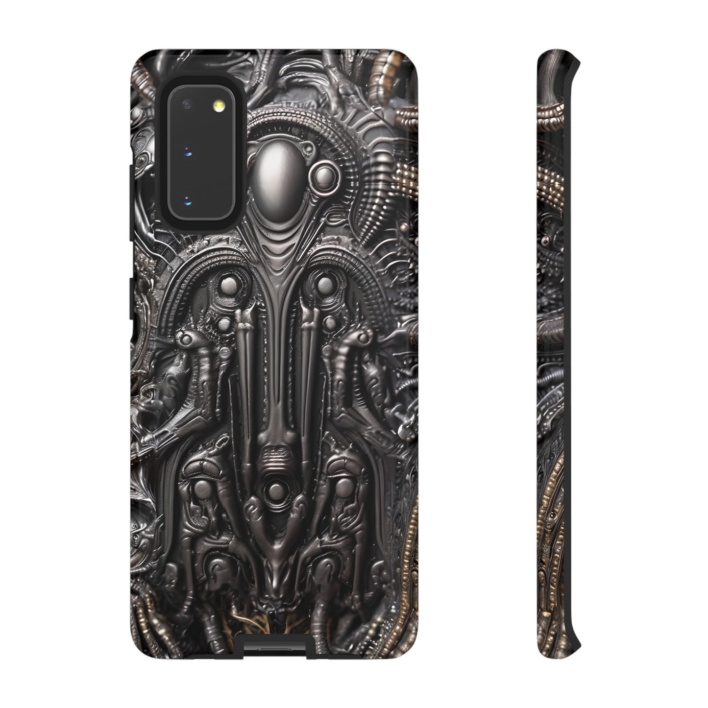 Biomechanical Horror Phone Case – Dark Sci-Fi Design for iPhone, Samsung Galaxy, Google Pixel Devices