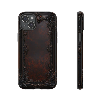 Gothic Ornate Leather-Inspired Phone Case - Dark Aesthetic Cover