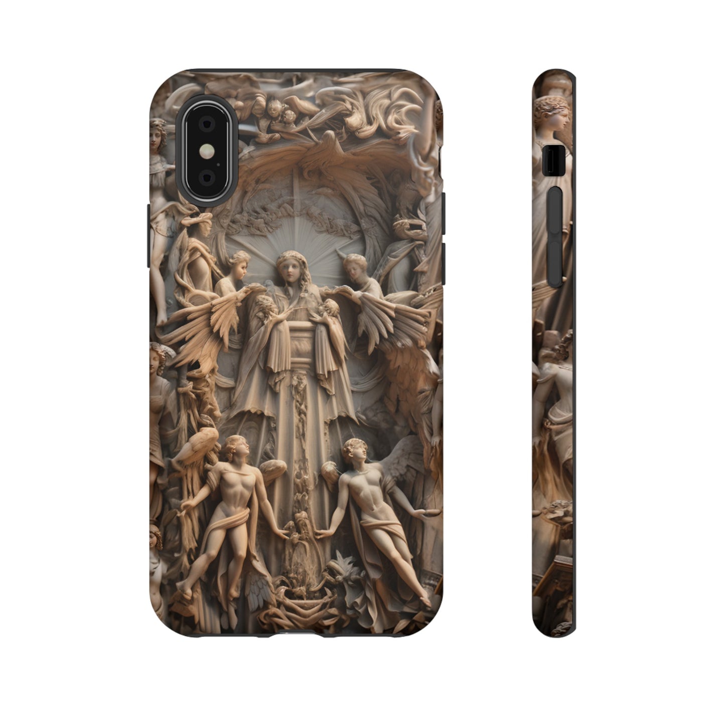 Angelic Statue Phone Case – Heavenly Gothic Marble Design for iPhone, Samsung Galaxy, and Google Pixel Devices