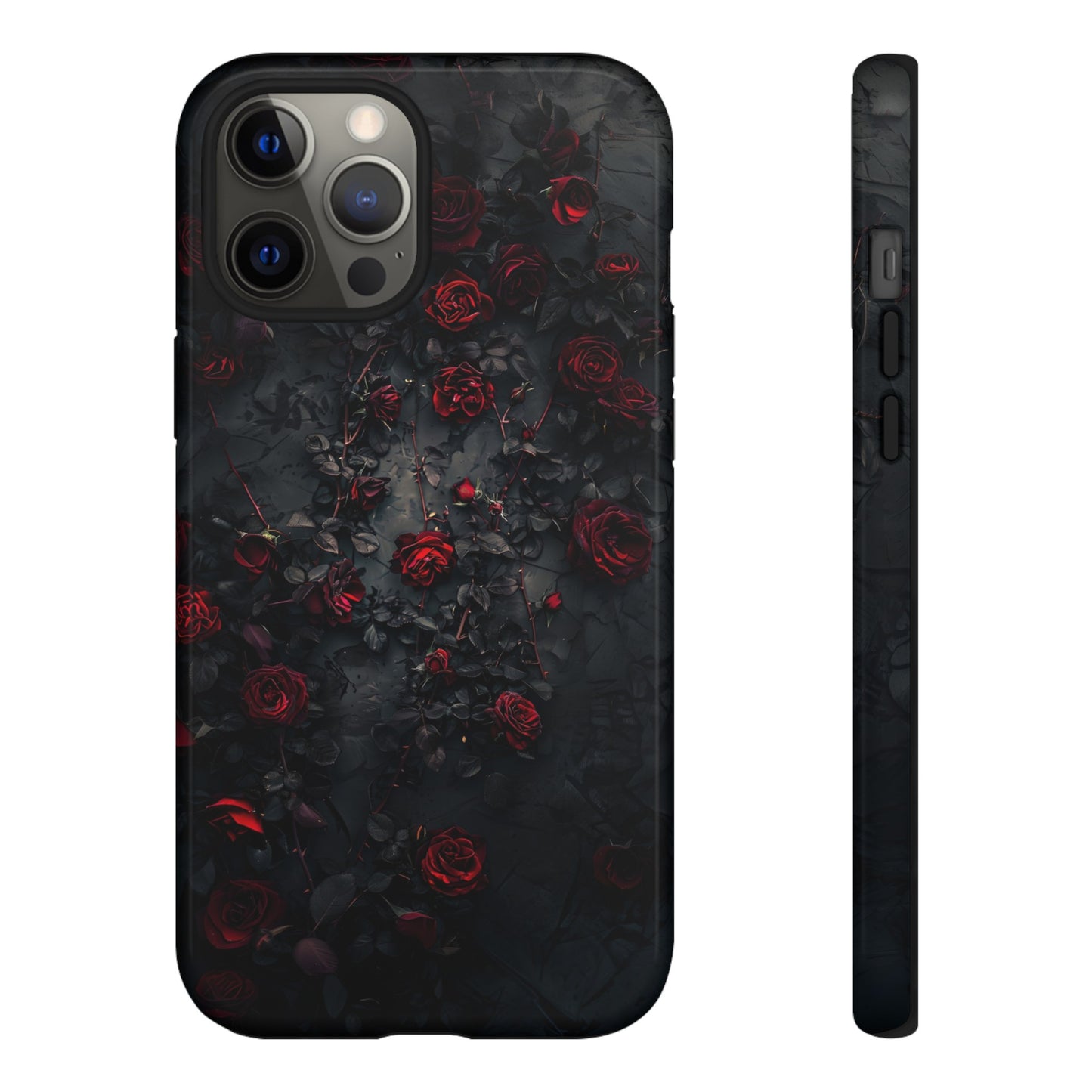 Gothic Roses Tough Phone Case – Elegant Dark Floral Design for iPhone, Samsung Galaxy, and Google Pixel Devices