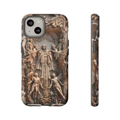 Angelic Statue Phone Case – Heavenly Gothic Marble Design for iPhone, Samsung Galaxy, and Google Pixel Devices