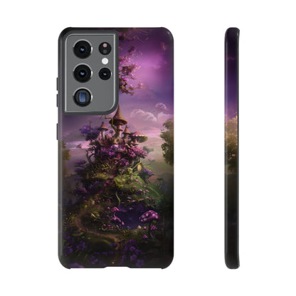 Enchanted Fairy Castle Phone Case - Magical Purple Fantasy Art for iPhone, Samsung Galaxy and Google Pixel Devices