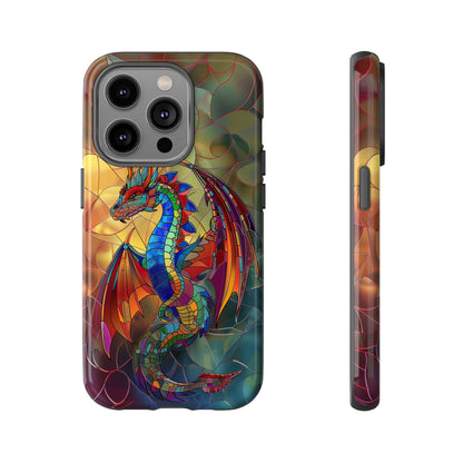 Stained Glass Dragon Phone Case - Colorful Fantasy Design for iPhone, Samsung Galaxy, Google Pixel Devices