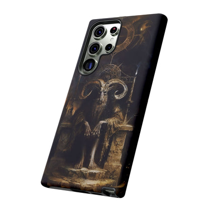 Dark Gothic Goat Demon Phone Case - Occult Horned Beast Art Design