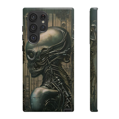 Biomechanical Android Phone Case – Futuristic Alien Horror H.R. Giger-Inspired Design for iPhone, Samsung Galaxy, and Google Pixel Devices