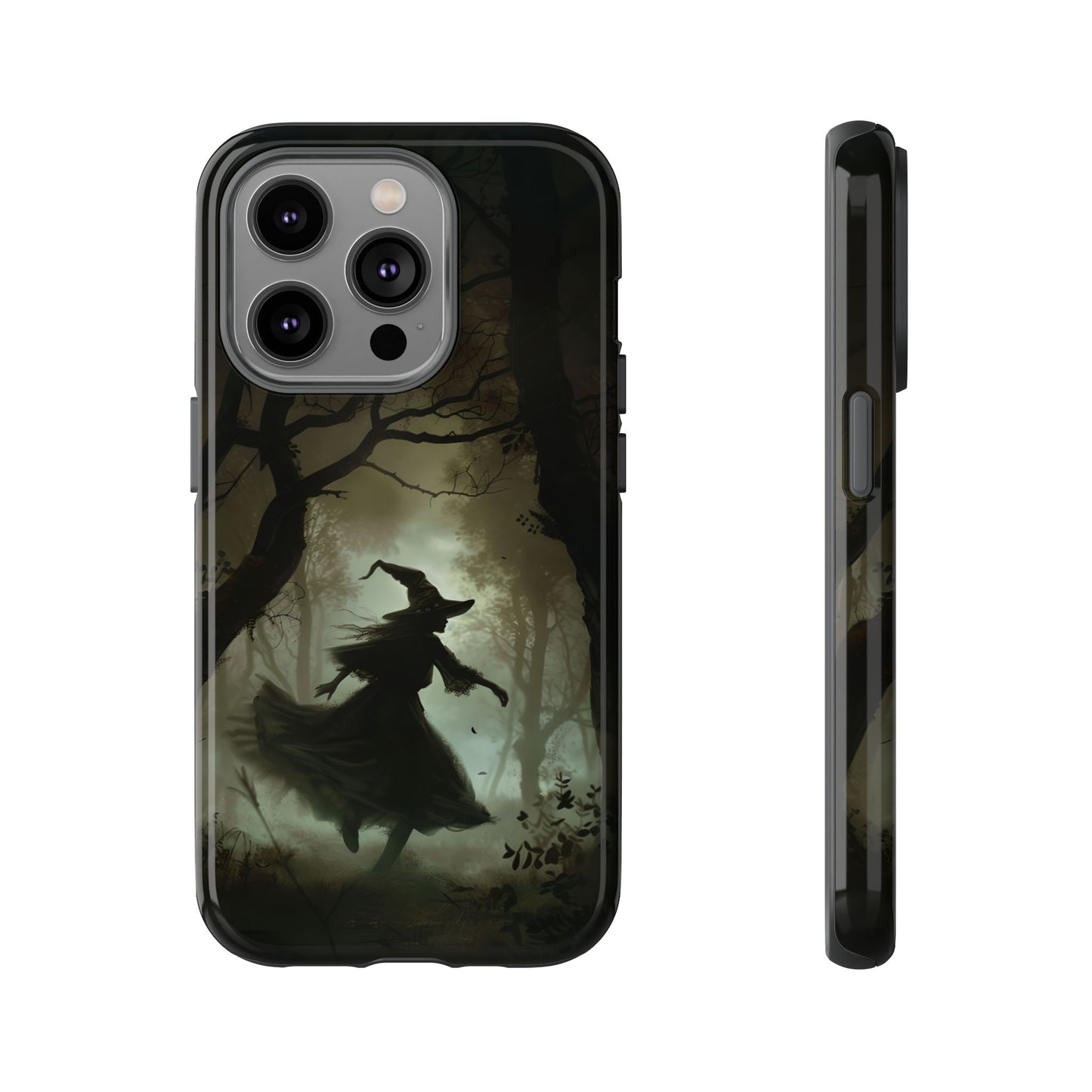 Spooky Witch Silhouette Phone Case - Halloween Dark Art Design for iPhone, Samsung Galaxy, and Google Pixel Devices