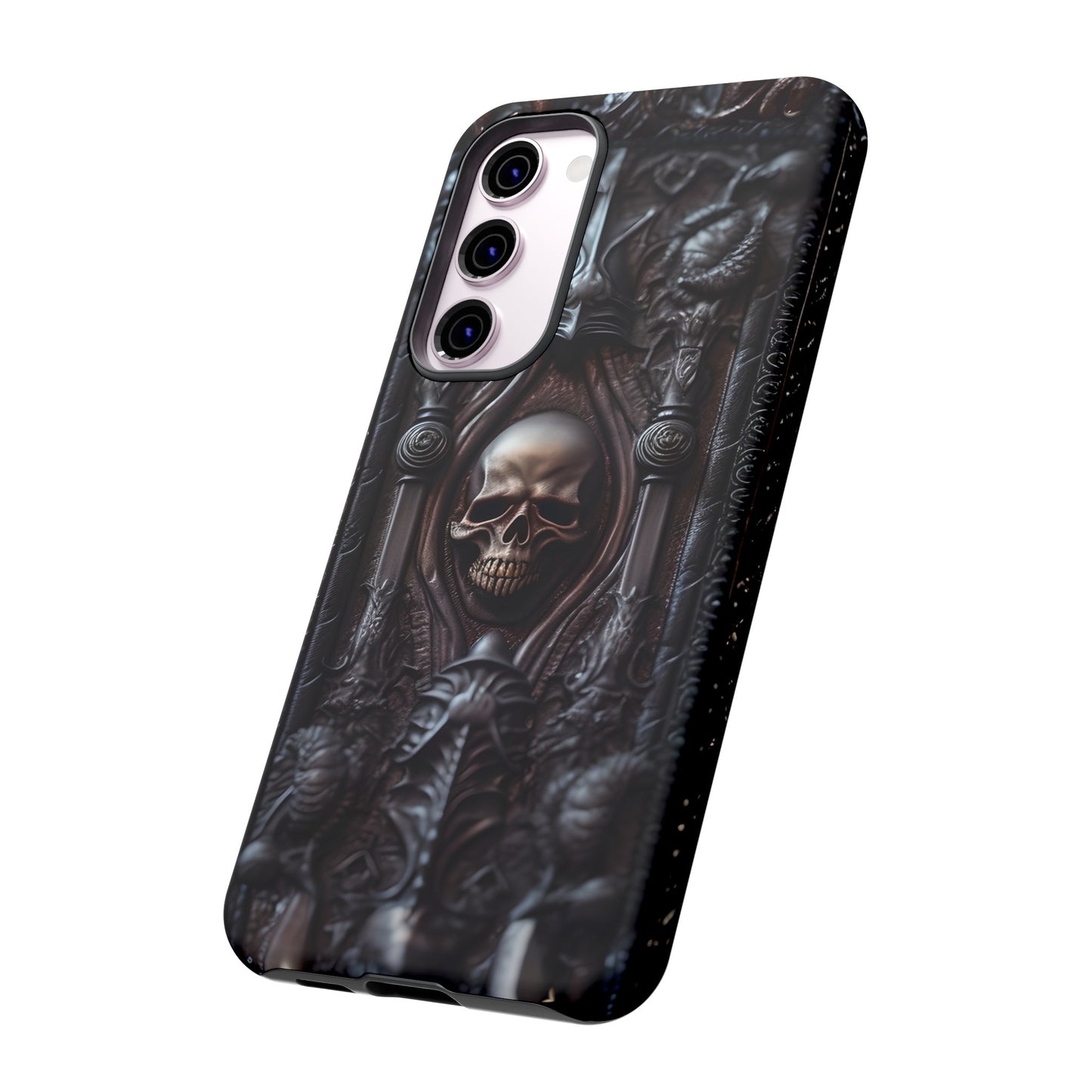 Dark Grimoire of Death Tough Phone Case – Gothic Skull Vampiric Design for iPhone, Samsung Galaxy, and Google Pixel Devices