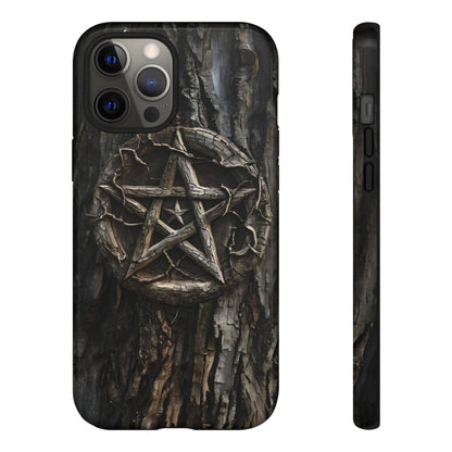 Pentacle Tree Phone Case – Wiccan Nature Magic Design for iPhone, Samsung Galaxy, and Google Pixel Devices