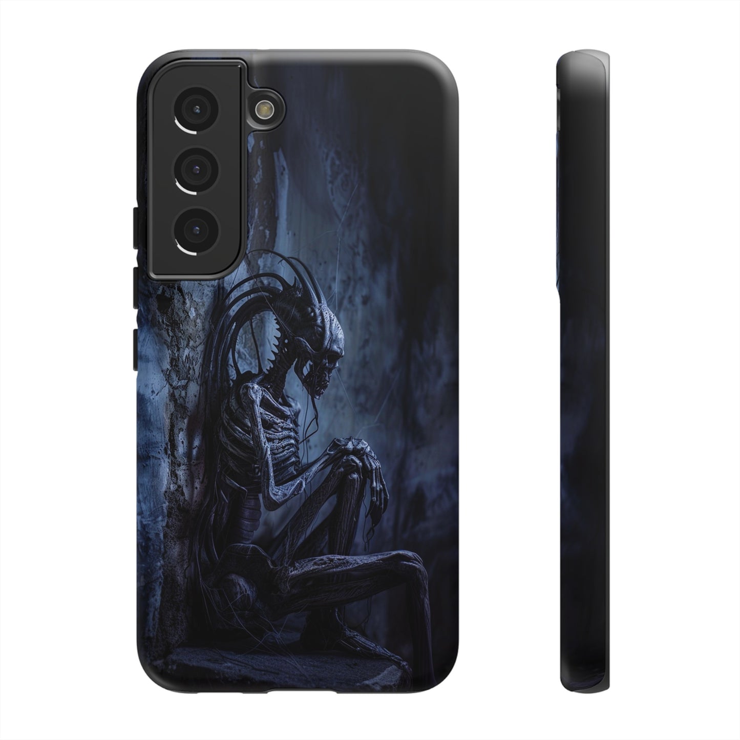 Gothic Alien Skeleton iPhone Case - Sci-Fi Horror Design