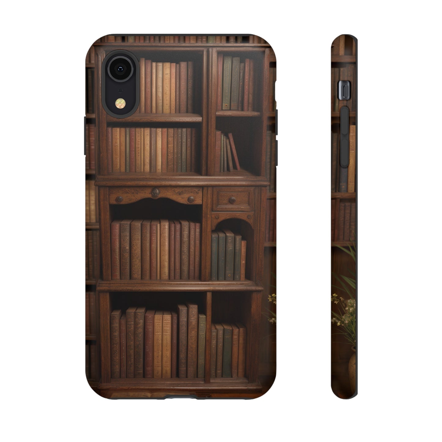 Book Shelf Phone Case – Vintage Library Design for iPhone, Samsung Galaxy, and Google Pixel Devices