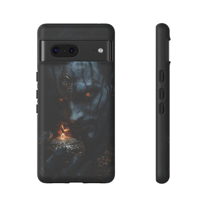 Dark Djinn Warrior Phone Case - Intricate Fantasy Art Protective Cover for iPhone, Samsung Galaxy, and Google Pixel Devices