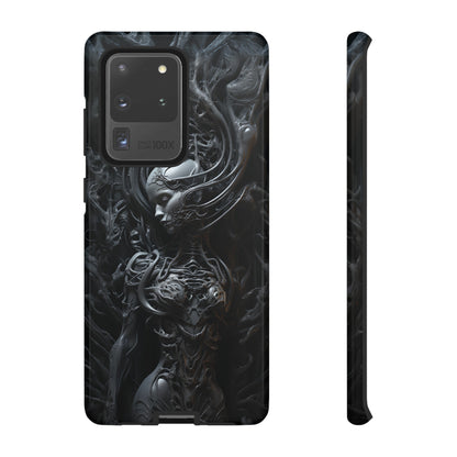 Biomechanical Beauty Phone Case – Futuristic Alien Design for iPhone, Samsung Galaxy, and Google Pixel Devices