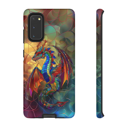 Stained Glass Dragon Phone Case - Colorful Fantasy Design for iPhone, Samsung Galaxy, Google Pixel Devices