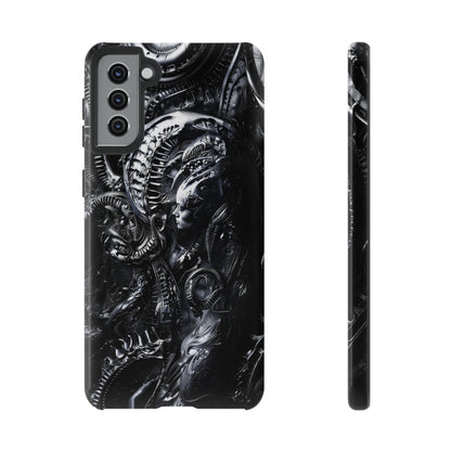 Biomechanical Transhumanism Phone Case – Alien Horror Design for iPhone and Samsung Galaxy Devices