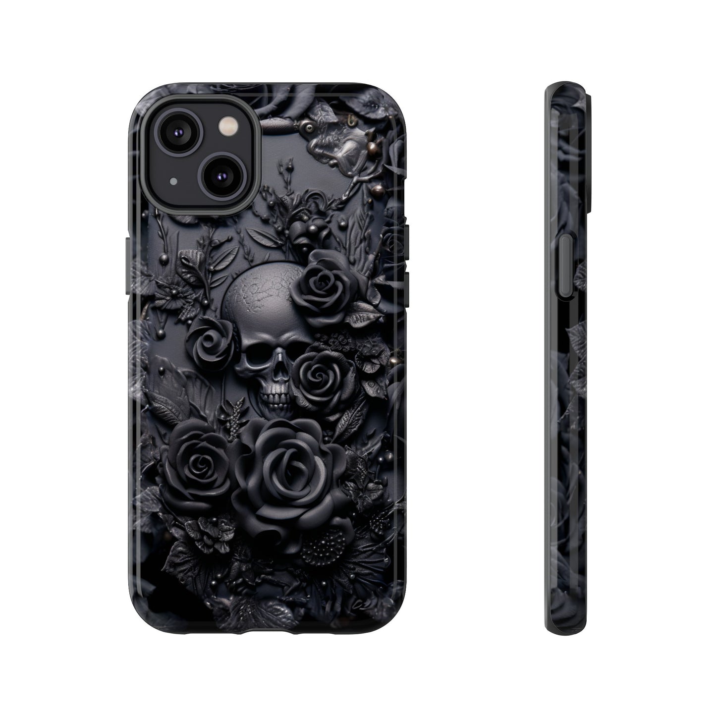 Gothic Black Roses Tough Phone Case – Elegant Dark Floral Design for iPhone, Samsung Galaxy, and Google Pixel Devices