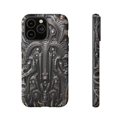 Biomechanical Horror Phone Case – Dark Sci-Fi Design for iPhone, Samsung Galaxy, Google Pixel Devices