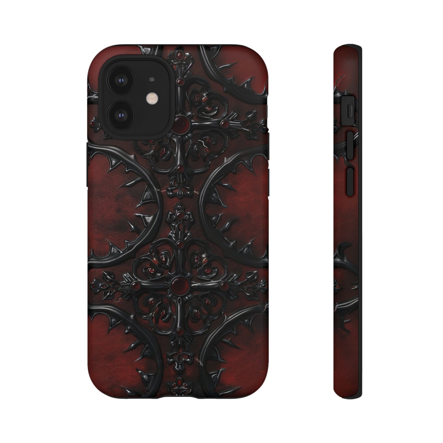 Vampiric Leather Phone Case for iPhone, Samsung Galaxy, and Google Pixel Devices - Gothic Ornate Design