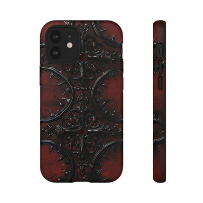 Vampiric Leather Phone Case for iPhone, Samsung Galaxy, and Google Pixel Devices - Gothic Ornate Design