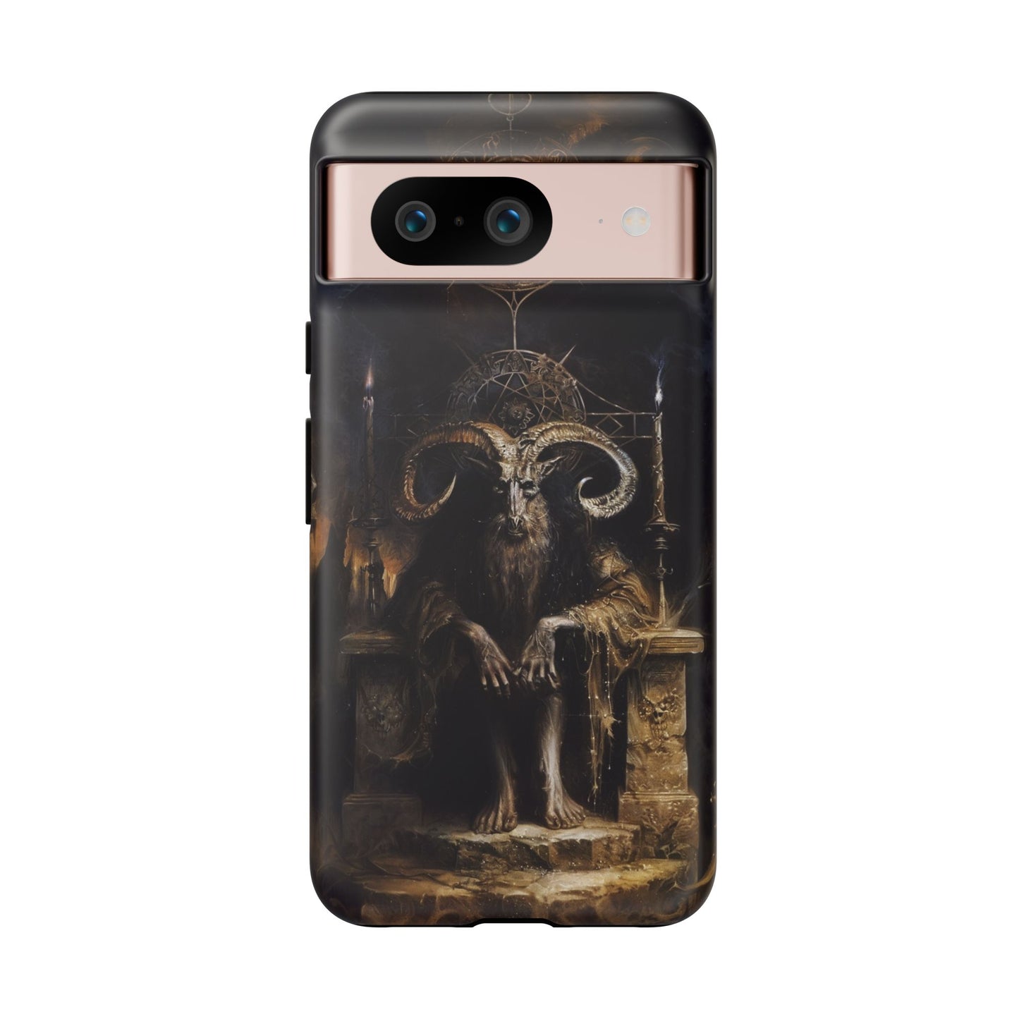 Dark Gothic Goat Demon Phone Case - Occult Horned Beast Art Design