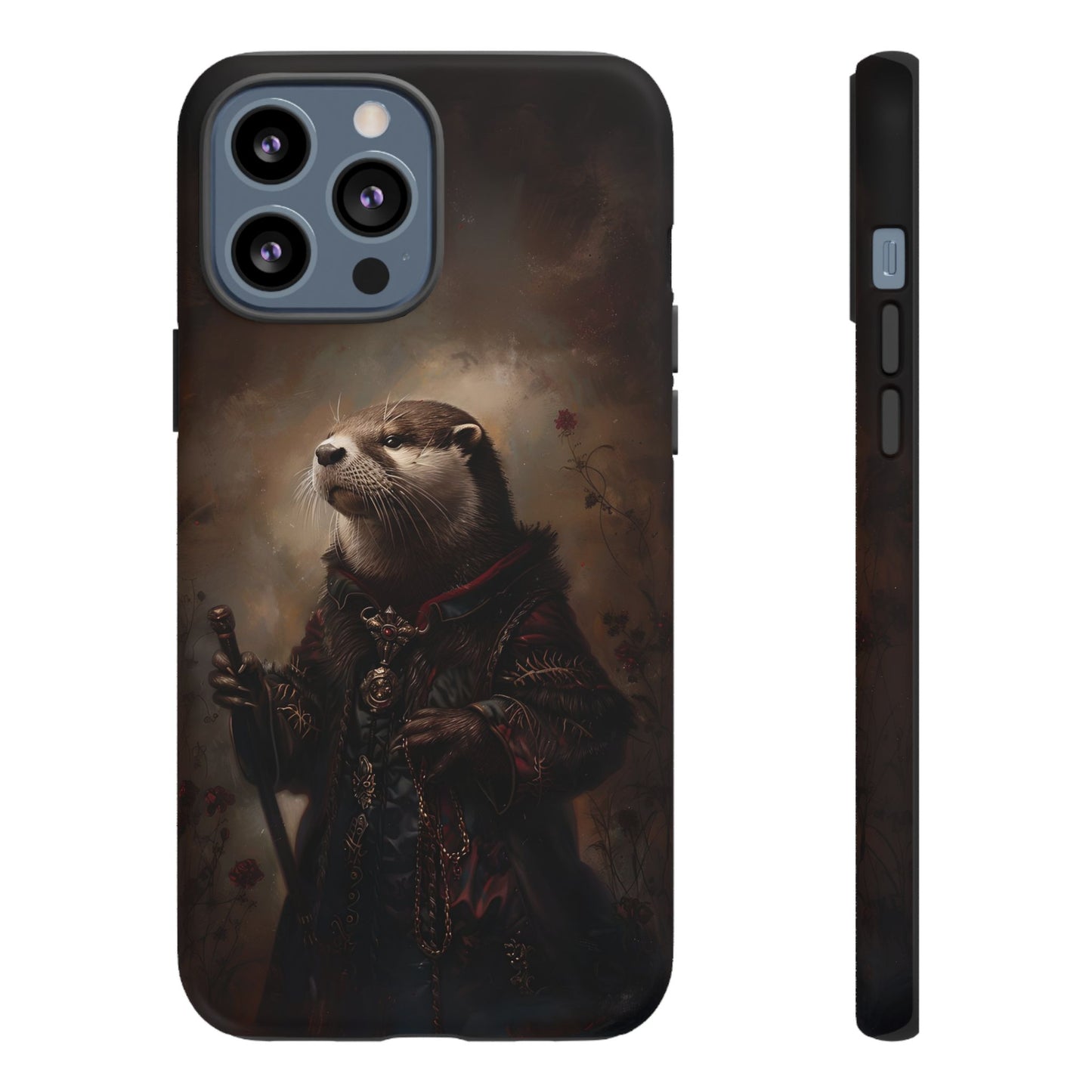 Noble Otter King Phone Case - Vintage Gothic Animal Art Design for iPhone, Samsung Galaxy, and Google Pixel Devices