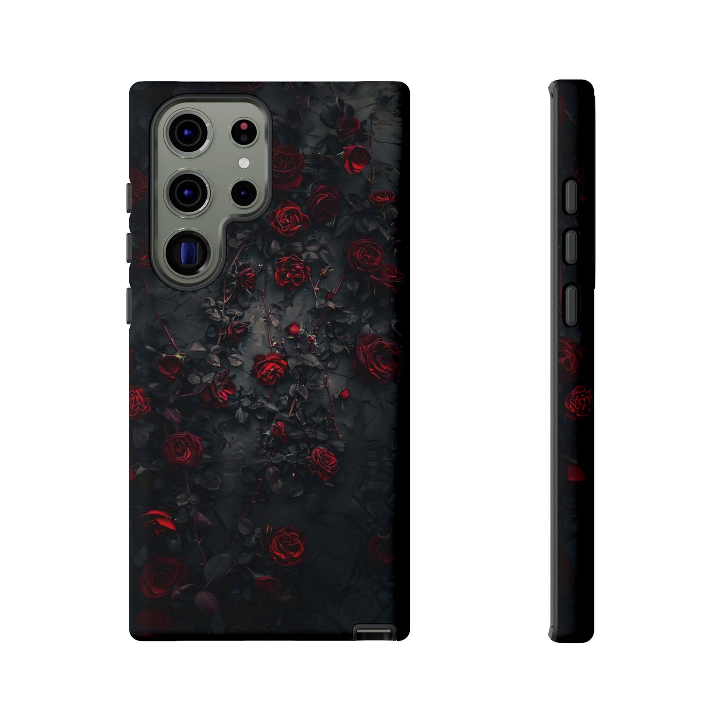 Gothic Roses Tough Phone Case – Elegant Dark Floral Design for iPhone, Samsung Galaxy, and Google Pixel Devices