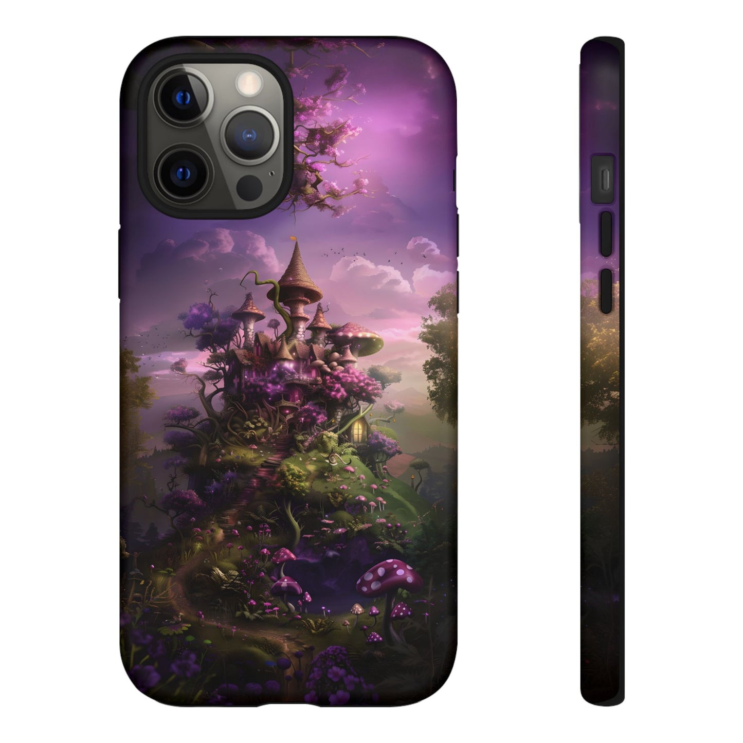 Enchanted Fairy Castle Phone Case - Magical Purple Fantasy Art for iPhone, Samsung Galaxy and Google Pixel Devices