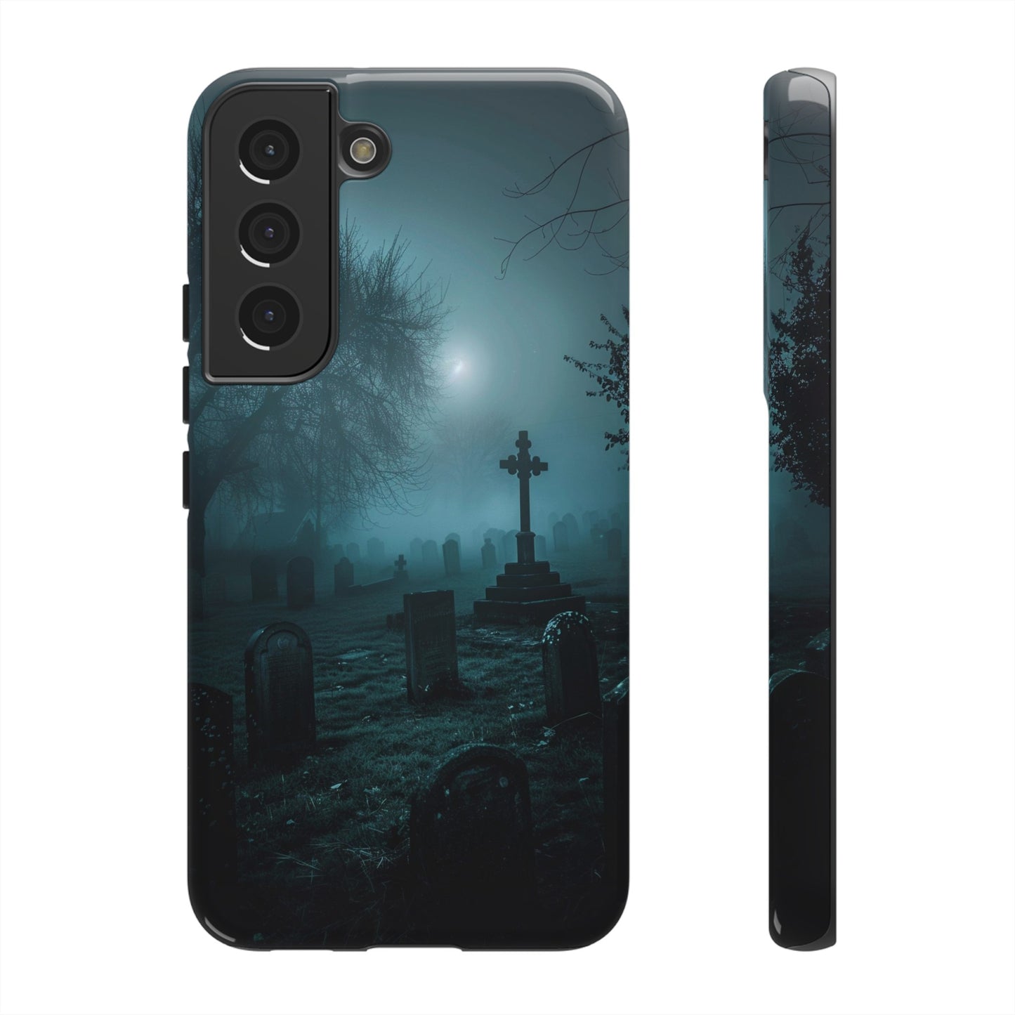 Graveyard at Night Phone Case – Eerie Cemetery Design for iPhone, Samsung Galaxy, and Google Pixel Devices