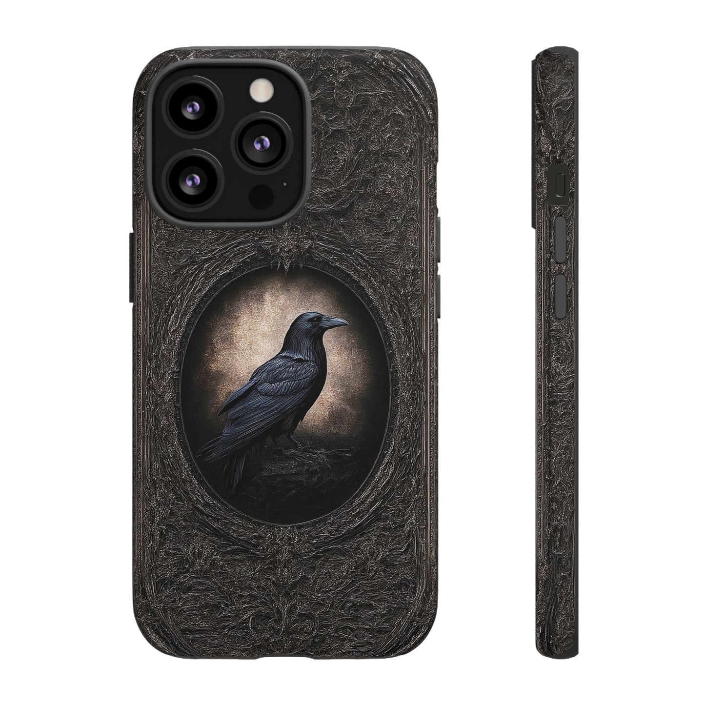 Gothic Raven Phone Case - Mysterious Dark Bird Design