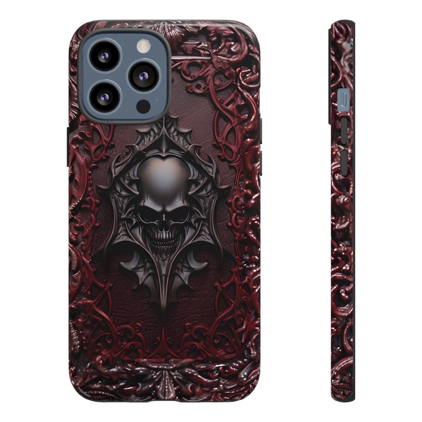 Vampiric Tough Phone Case – Gothic Skull Vampire Design for iPhone, Samsung Galaxy, and Google Pixel Devices