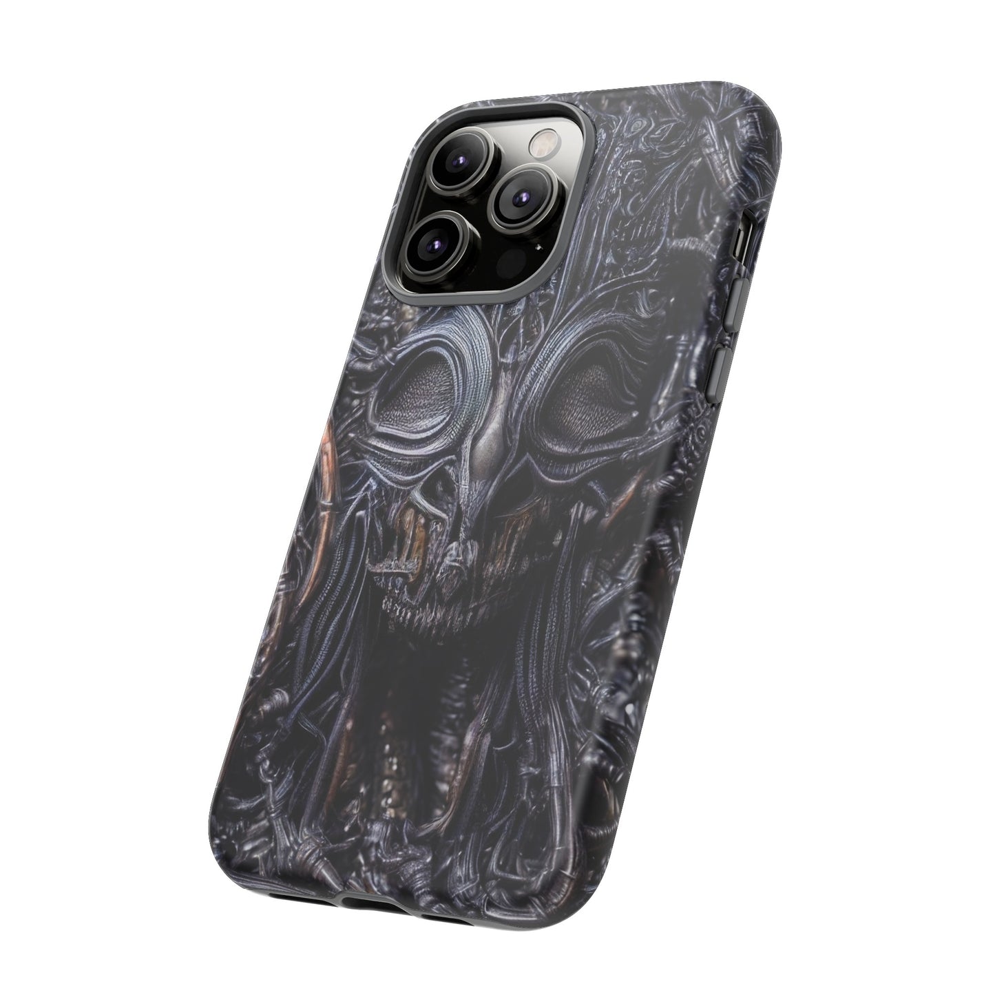 Biomechanical Horror 2 Phone Case – Futuristic Alien Horror Design for iPhone, Samsung Galaxy, and Google Pixel Devices