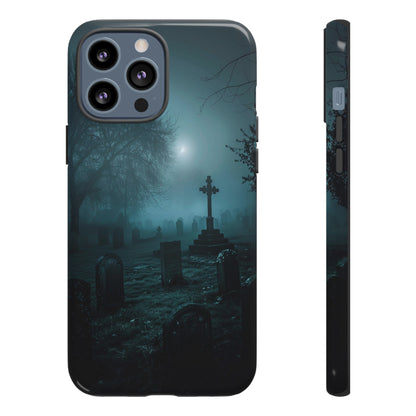 Graveyard at Night Phone Case – Eerie Cemetery Design for iPhone, Samsung Galaxy, and Google Pixel Devices