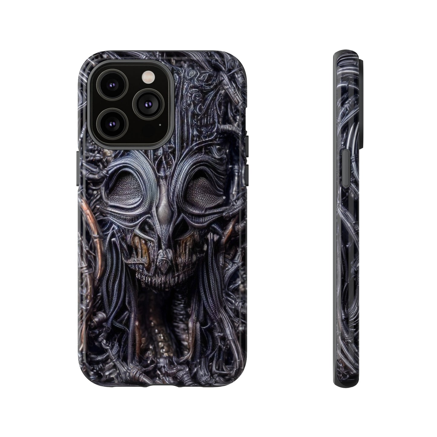 Biomechanical Horror 2 Phone Case – Futuristic Alien Horror Design for iPhone, Samsung Galaxy, and Google Pixel Devices