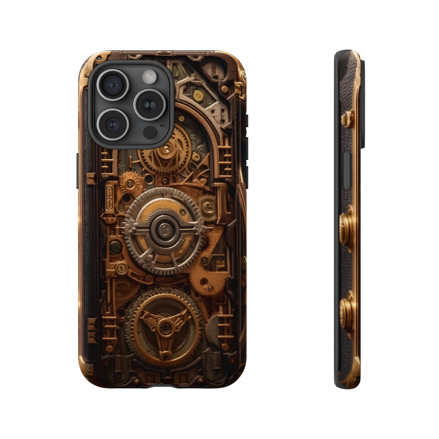 Gearworks Tough Phone Case – Steampunk Clockwork Design for iPhone, Samsung Galaxy, and Google Pixel Devices