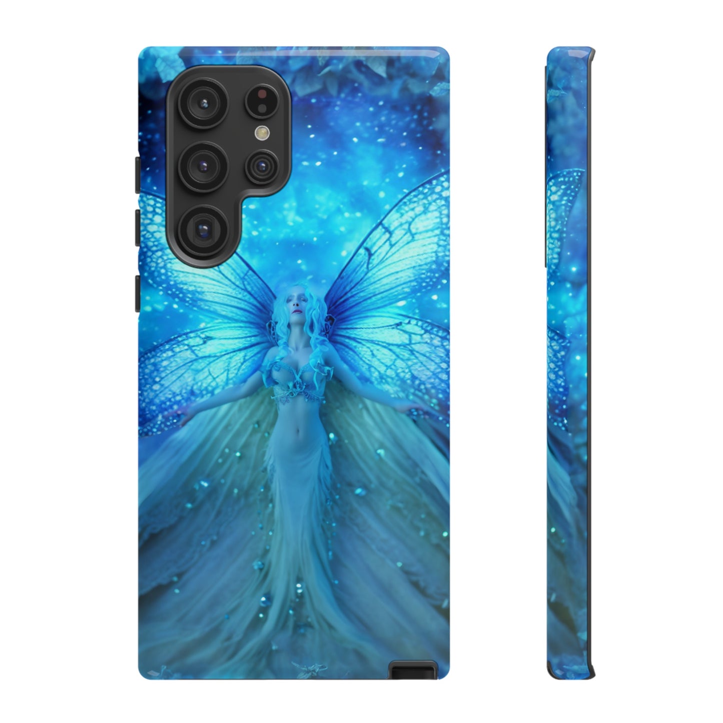 Blue Cosmic Fairy Phone Case – Enchanting Fae Design for iPhone, Samsung Galaxy, and Google Pixel Devices