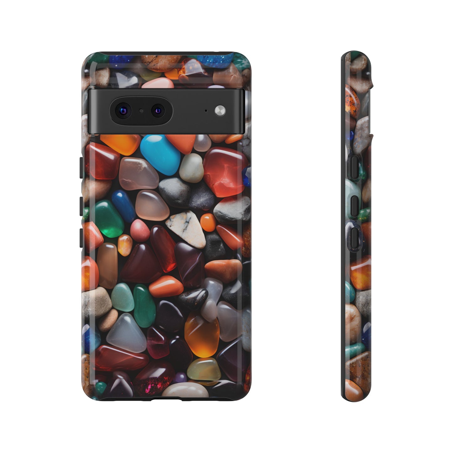 Colorful Stones Phone Case – Vibrant Polished Gemstone Design for iPhone, Samsung Galaxy, and Google Pixel Devices