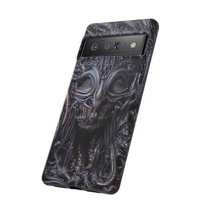 Biomechanical Horror 2 Phone Case – Futuristic Alien Horror Design for iPhone, Samsung Galaxy, and Google Pixel Devices