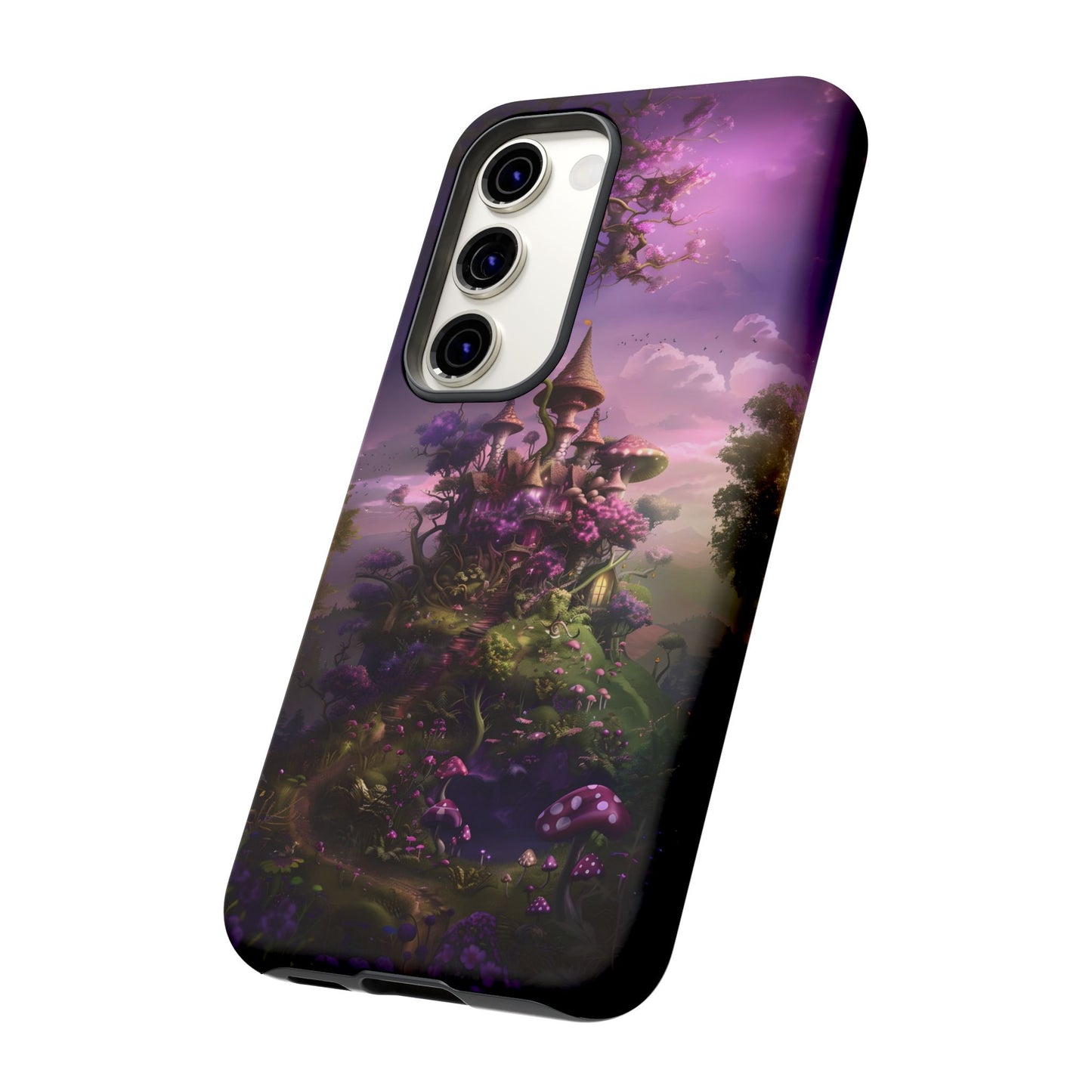 Enchanted Fairy Castle Phone Case - Magical Purple Fantasy Art for iPhone, Samsung Galaxy and Google Pixel Devices